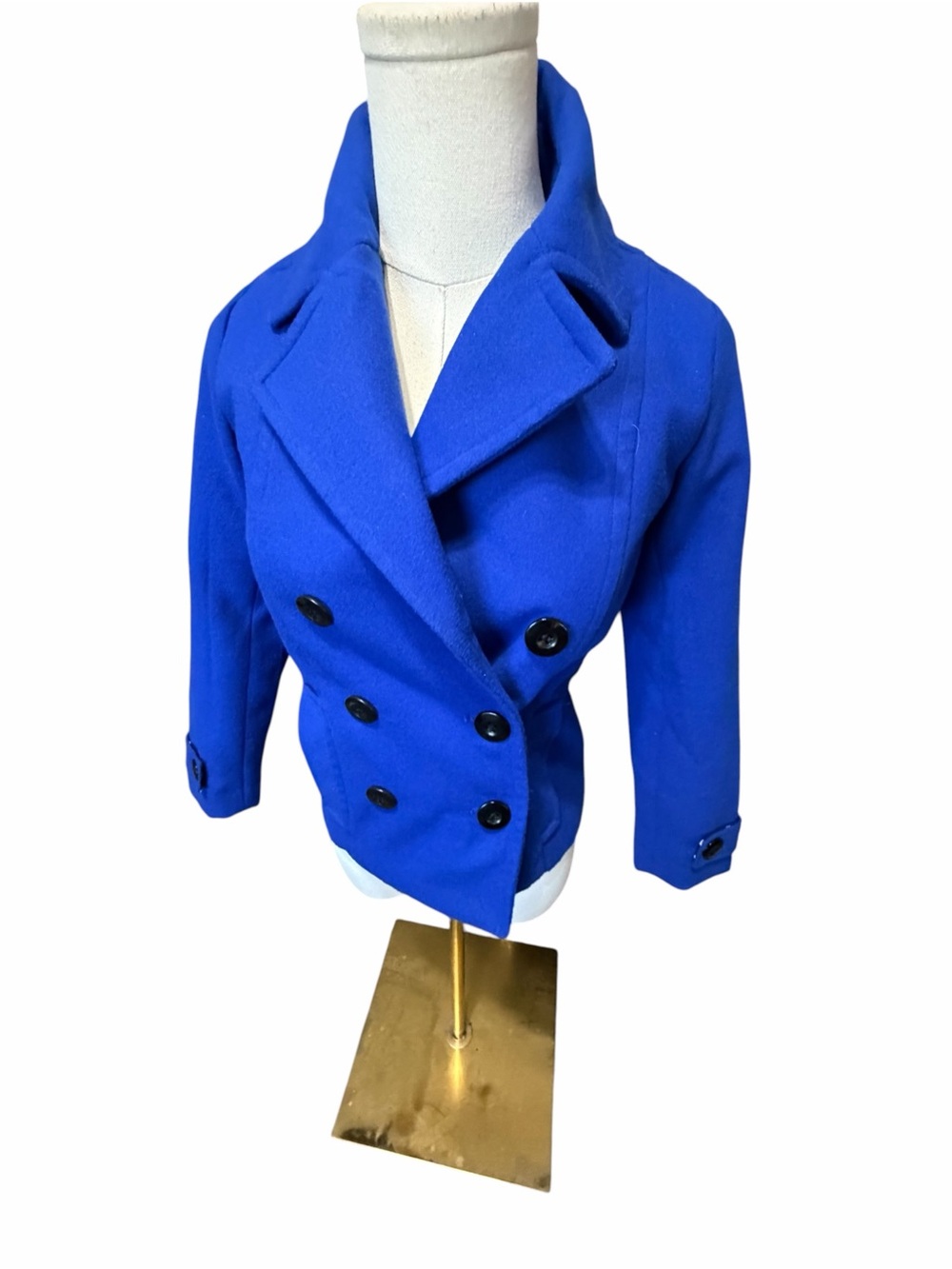 Nordstrom Women's Double-Breasted Blue Peacoat Jacket - Classic Tailored Style S